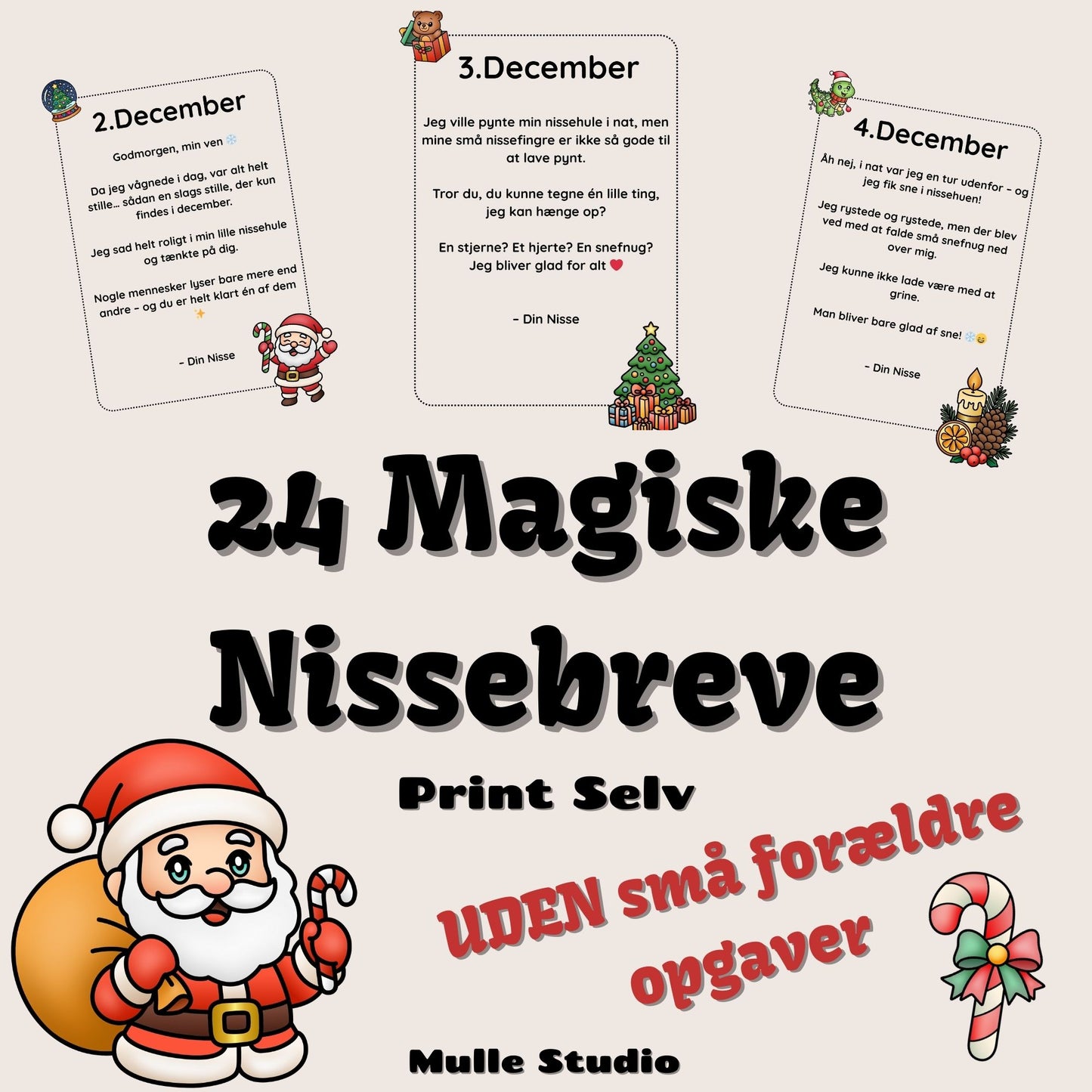 Nissebreve UDEN forældre opgaver - Print selv