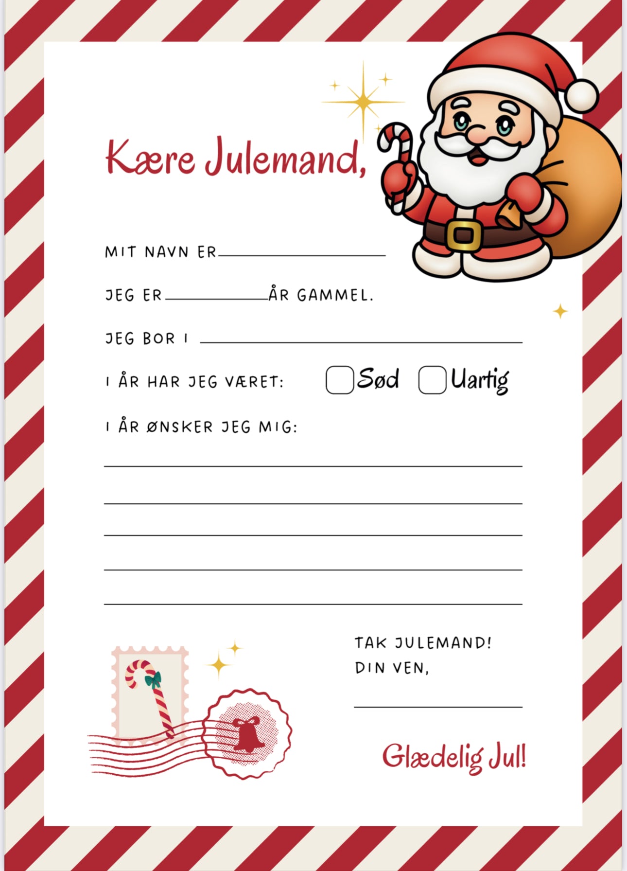 Brev til Julemanden - Print Selv