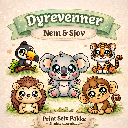 Dyrevenner Nem & Sjov Print selv
