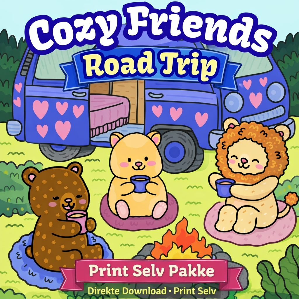 Cozy Friends Road Trip - Print selv