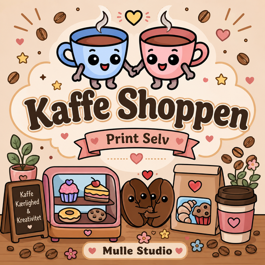 Kaffe Shoppen - Print Selv - 50 cozy café tegninger